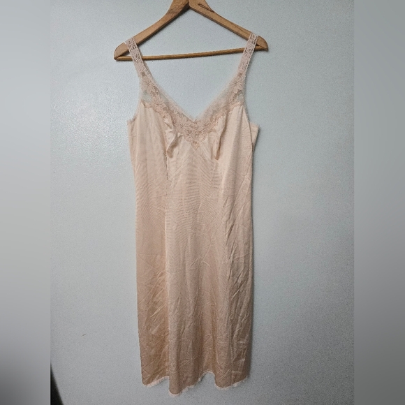 Vtg Maidenform Slip Dress Womens 36 Wise Buys Full Lace Silky Nylon - Picture 1 of 10